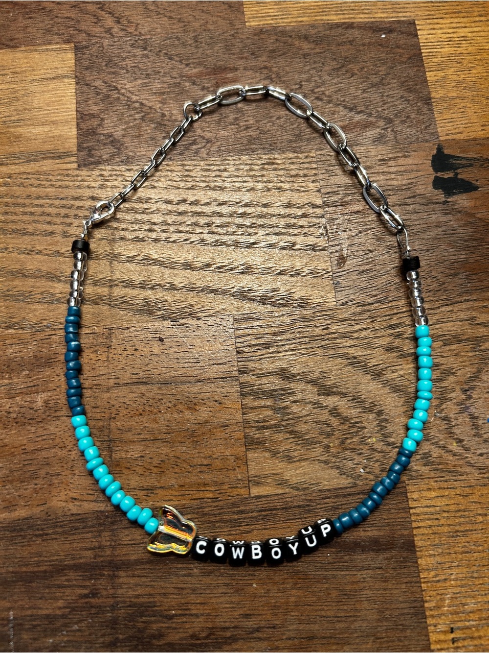 Cowboy up choker style necklace handmade brand new